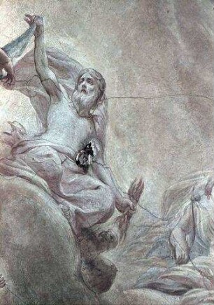 Mittelbild: Aufnahme des Herkules in den Olymp