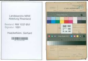 Entnazifizierung Gerhard Hueckelheim , geb. 09.11.1902 (Abteilungsleiter)