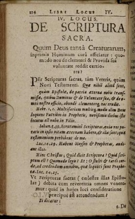IV. Locus. De Scriptura Sacra.