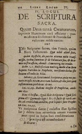 IV. Locus. De Scriptura Sacra.