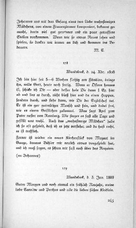 178 Wandsbeck, d. 24. Xbr. 1808