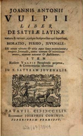 Liber de satyrae Latinae natura