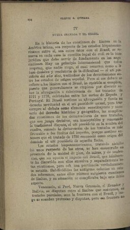 IV. Nueva Granada y el Brasil