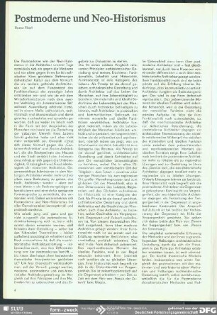 Postmoderne und Neo-Historismus : Sprache der Dinge