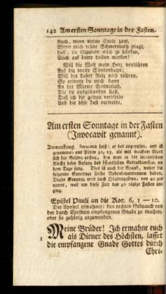 Am ersten Sonntage in der Fasten (Invocavit genannt)