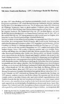 700 Jahre Stadtrecht Harburg - 1297, Lüneburger Recht für Harburg