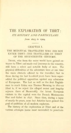 Chapter I. The mediaeval travellers who did not enter Tibet - The travellers in Tibet of the seventeenth century