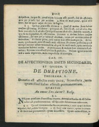 I. De Duratione.