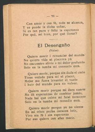 El desengaño : (Valse)