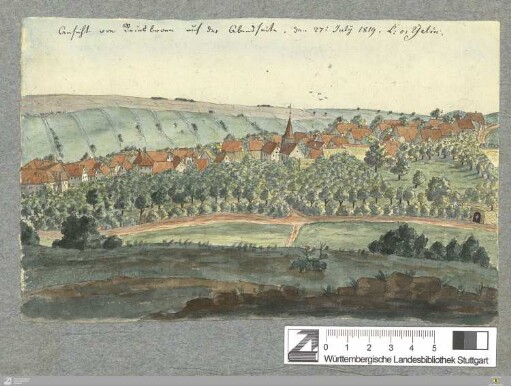 Ansicht von Reinsbronn auf der Abendseite : den 27. July 1819