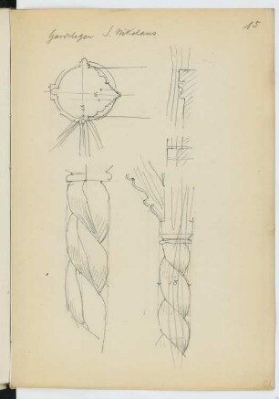 St. Nicolaus, Gardelegen: Details Chorgestühl (aus: Skizzen- und Fotoalbum 28)