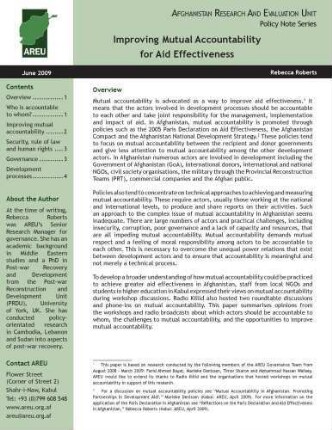 Improving mutual accountability for aid effectiveness