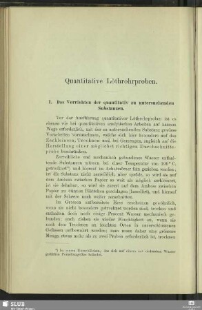 Quantitative Löthrohrproben