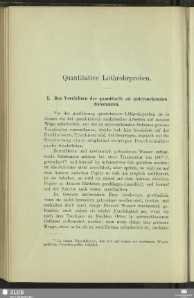 Quantitative Löthrohrproben