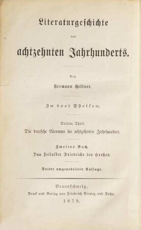 Literaturgeschichte des achtzehnten Jahrhunderts : In 3 Theilen, III,2