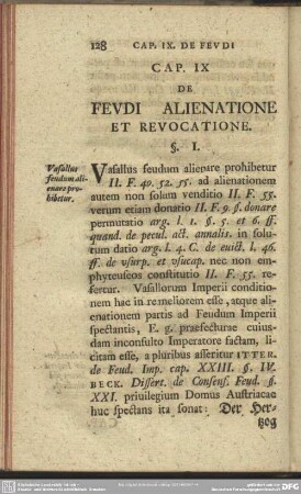 Cap. IX. De Feudi Alienatione Et Revocatione