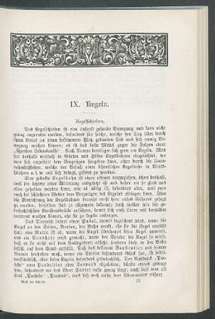 IX. Kegeln.