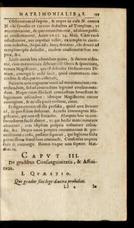 Capvt III. De gradibus Consanguinitatis, & Affinitatis.