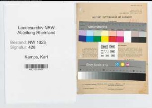 Entnazifizierung Karl Kamps , geb. 06.11.1910 (Buchhaendler)