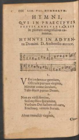 Lib. VII. Hymnorum. = Siebend buch die Hymni.