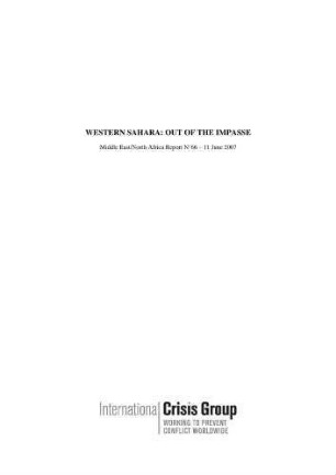 Western Sahara : out of the impasse