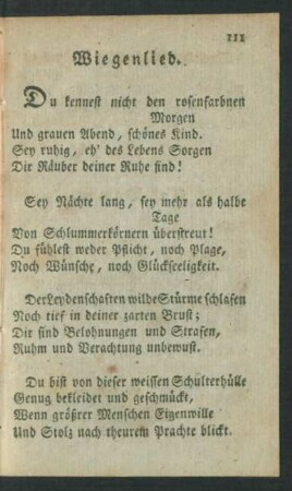 Wiegenlied.