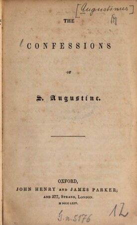 The confessions of S. Augustine