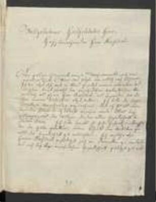 Brief von Joseph von Schirt an Johann Jacob Kohlhaas