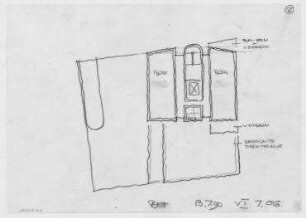 Bürohaus Bülowstraße/Frobenstraße (nicht realisiert) – Grundriss 1. OG. Berlin-Schöneberg, Bülowstraße, Frobenstraße