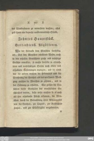Zehntes Hauptstück. Gottesdienst. Abgötterey.