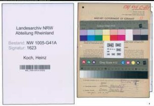 Entnazifizierung Heinz Koch , geb. 29.09.1920 (Krim.Beamter)