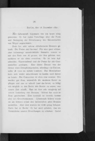 Berlin, den 18. December 1891.