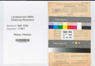 Entnazifizierung Herbert Bicker, geb. 27.09.1919 (Kaufm.Angest.)