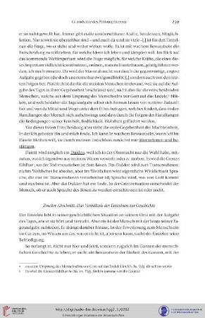 Zweiter Abschnitt: Das Verhältnis des Einzelnen zur Geschichte