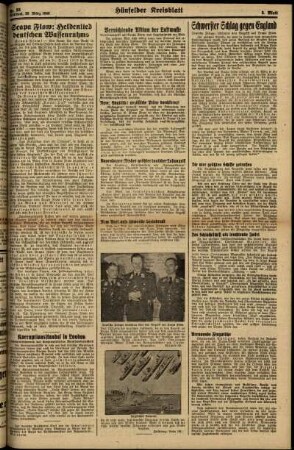 Zweite Ausgabe vom Mittwoch, den 20. März 1940.