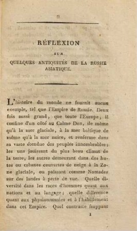 Réflexions sur quelques antiquités de la Russie Asiatique