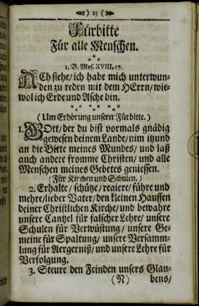 Fürbitte Für alle Menschen.
