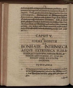 Caput V. de Forma Monetae ...