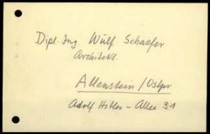 Adresse W. Schaefer