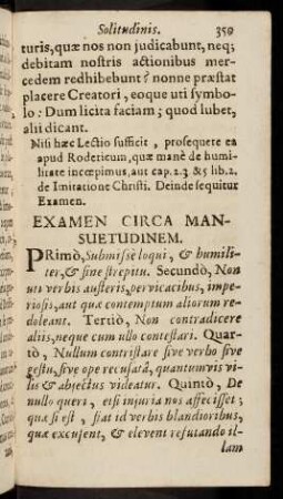 359-369, Examen Circa Mansuetudinem