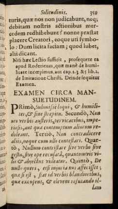 359-369, Examen Circa Mansuetudinem