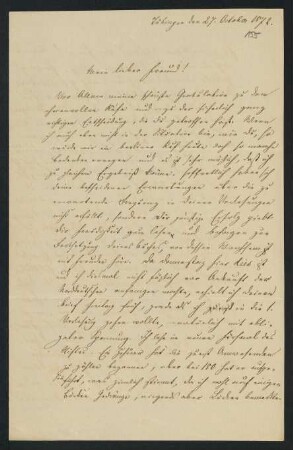 155r-156v, Brief: Tübingen den 27. October 1872