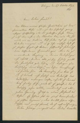 155r-156v, Brief: Tübingen den 27. October 1872