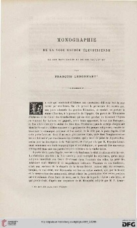 19: François Lenormant, Monographie de la voie sacrée éleusinienne de ses monuments et ses souvenirs : [Rezension]