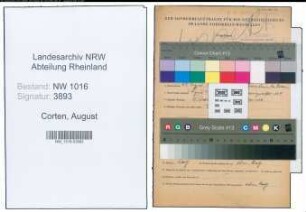 Entnazifizierung August Corten , geb. 24.08.1897 (Stukkateur)