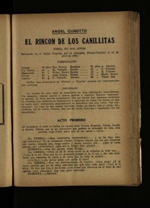 El rincón de canillitas : pieza en dos actos