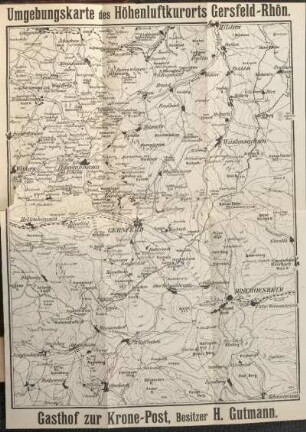 Umgebungskarte des Höhenluftkurorts Gersfeld-Rhön.