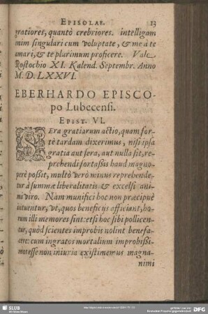 Eberhardo Episcopo Lubecensi. Epist. VI.