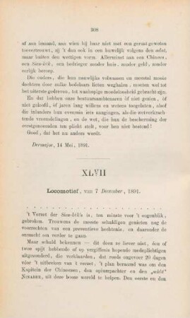 XLVII. Locomotief, van 7 December, 1891