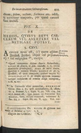 Tit. X. De Mediis, Quibus Reus Carcerem Vel Avertere Vel Mitigare Potest